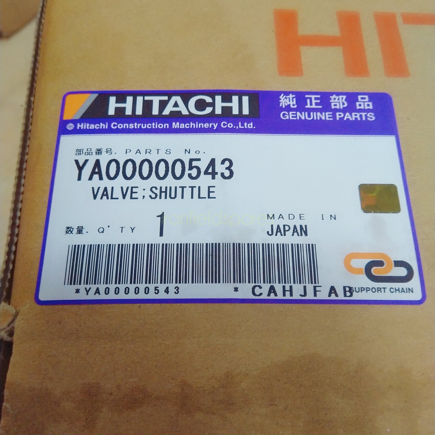 HITACHI SHUTTLE VALVE ZX200 ZAX200 4468336 YA00000543 Japanese Genuine